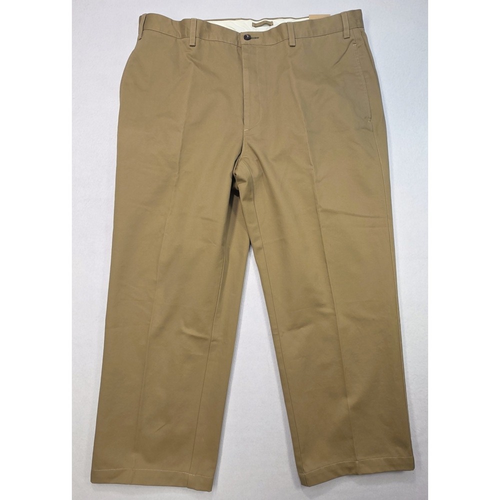 NEW Orvis Ultimate Khakis Pants Mens 40x26 Tan Flat Front Dress‎ Chino Cotton